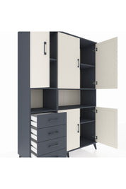 Hyperion Dolap 7 Raflı 4 Çekmeceli 5 Kapaklı 132x44x195 Antrasit-Aytaşı/Antrasit