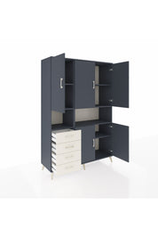 Hyperion Dolap 7 Raflı 4 Çekmeceli 5 Kapaklı 132x44x195 Antrasit-Antrasit/Aytaşı