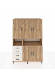 Hyperion Dolap 7 Raflı 4 Çekmeceli 5 Kapaklı 132x44x195 Çam-Çam/Aytaşı