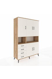 Hyperion Dolap 7 Raflı 4 Çekmeceli 5 Kapaklı 132x44x195 Çam-Aytaşı/Aytaşı