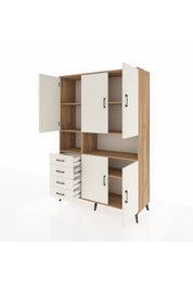 Hyperion Dolap 7 Raflı 4 Çekmeceli 5 Kapaklı 132x44x195 Çam-Aytaşı/Aytaşı