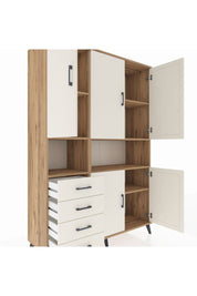 Hyperion Dolap 7 Raflı 4 Çekmeceli 5 Kapaklı 132x44x195 Çam-Aytaşı/Aytaşı