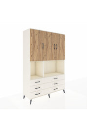 Hyperion Dolap 6 Raflı 6 Çekmeceli 3 Kapaklı 132x44x195 Aytaşı-Çam/Aytaşı