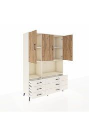 Hyperion Dolap 6 Raflı 6 Çekmeceli 3 Kapaklı 132x44x195 Aytaşı-Çam/Aytaşı
