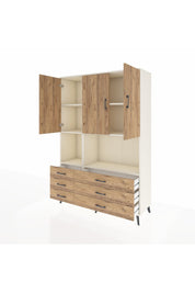 Hyperion Dolap 6 Raflı 6 Çekmeceli 3 Kapaklı 132x44x195 Aytaşı-Çam/Çam