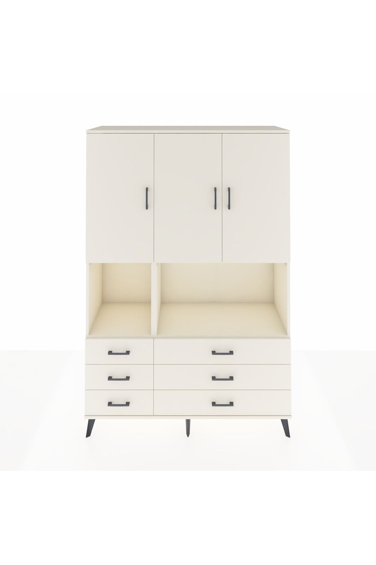 Hyperion Dolap 6 Raflı 6 Çekmeceli 3 Kapaklı 132x44x195 Aytaşı-Aytaşı/Aytaşı