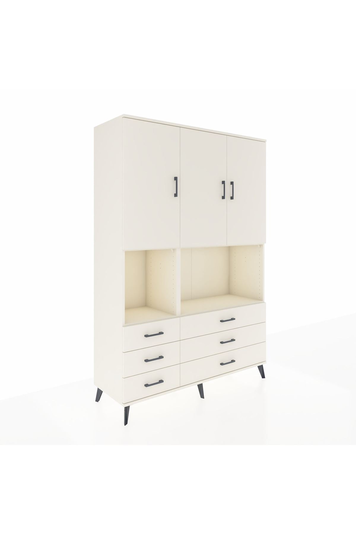 Hyperion Dolap 6 Raflı 6 Çekmeceli 3 Kapaklı 132x44x195 Aytaşı-Aytaşı/Aytaşı