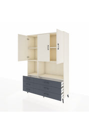 Hyperion Dolap 6 Raflı 6 Çekmeceli 3 Kapaklı 132x44x195 Aytaşı-Aytaşı/Antrasit