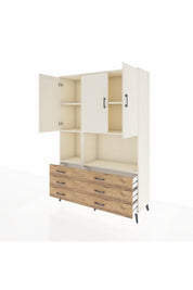 Hyperion Dolap 6 Raflı 6 Çekmeceli 3 Kapaklı 132x44x195 Aytaşı-Aytaşı/Çam