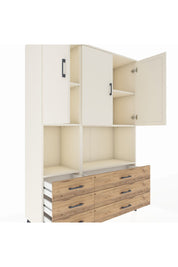 Hyperion Dolap 6 Raflı 6 Çekmeceli 3 Kapaklı 132x44x195 Aytaşı-Aytaşı/Çam