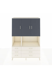 Hyperion Dolap 6 Raflı 6 Çekmeceli 3 Kapaklı 132x44x195 Aytaşı-Antrasit/Aytaşı