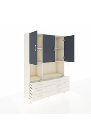 Hyperion Dolap 6 Raflı 6 Çekmeceli 3 Kapaklı 132x44x195 Aytaşı-Antrasit/Aytaşı