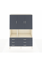 Hyperion Dolap 6 Raflı 6 Çekmeceli 3 Kapaklı 132x44x195 Aytaşı-Antrasit/Antrasit