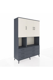 Hyperion Dolap 6 Raflı 6 Çekmeceli 3 Kapaklı 132x44x195 Antrasit-Aytaşı/Antrasit