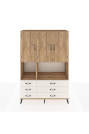 Hyperion Dolap 6 Raflı 6 Çekmeceli 3 Kapaklı 132x44x195 Çam-Çam/Aytaşı