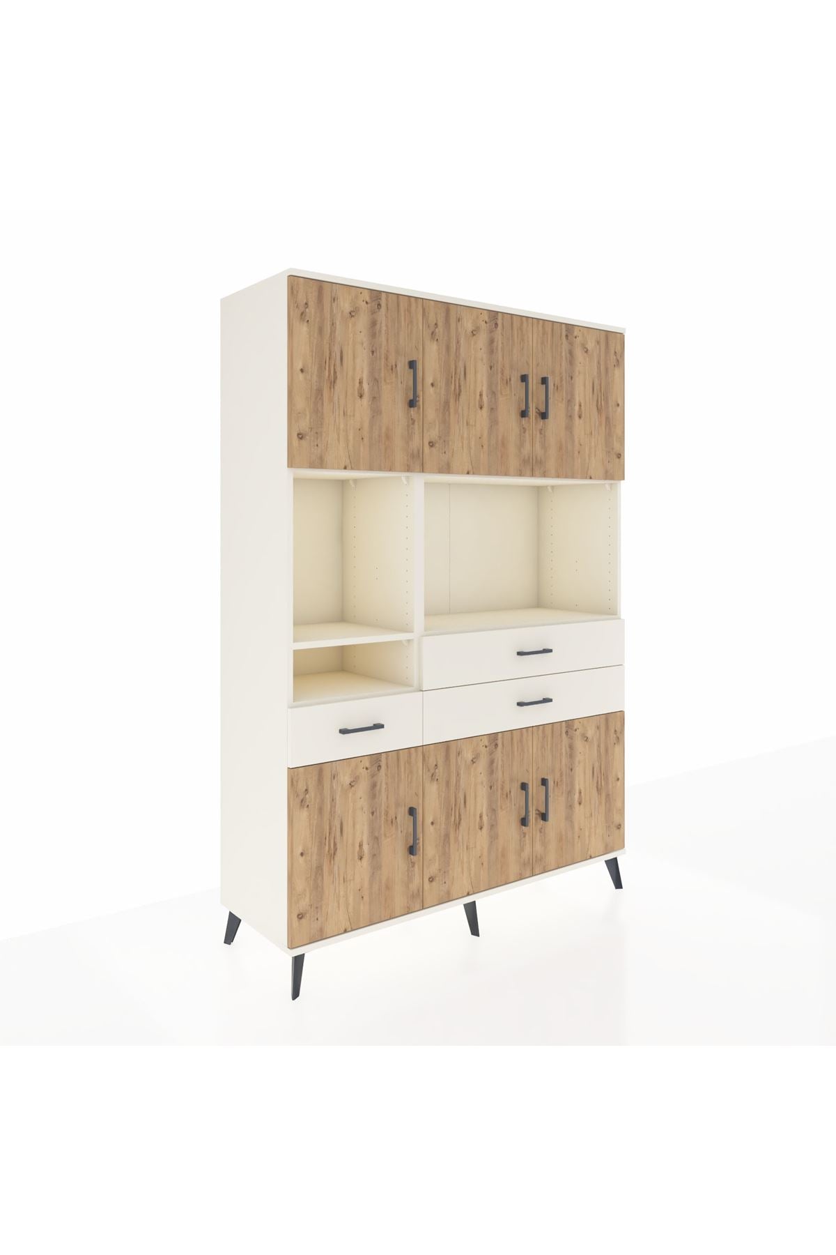 Hyperion Dolap 9 Raflı 3 Çekmeceli 6 Kapaklı 132x44x195 Aytaşı-Çam/Aytaşı