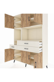 Hyperion Dolap 9 Raflı 3 Çekmeceli 6 Kapaklı 132x44x195 Aytaşı-Çam/Aytaşı