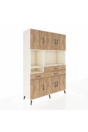 Hyperion Dolap 9 Raflı 3 Çekmeceli 6 Kapaklı 132x44x195 Aytaşı-Çam/Çam