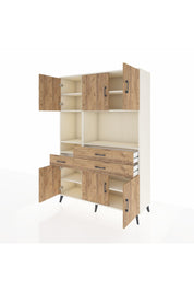 Hyperion Dolap 9 Raflı 3 Çekmeceli 6 Kapaklı 132x44x195 Aytaşı-Çam/Çam
