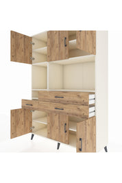 Hyperion Dolap 9 Raflı 3 Çekmeceli 6 Kapaklı 132x44x195 Aytaşı-Çam/Çam