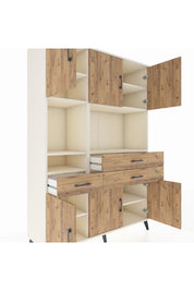 Hyperion Dolap 9 Raflı 3 Çekmeceli 6 Kapaklı 132x44x195 Aytaşı-Çam/Çam