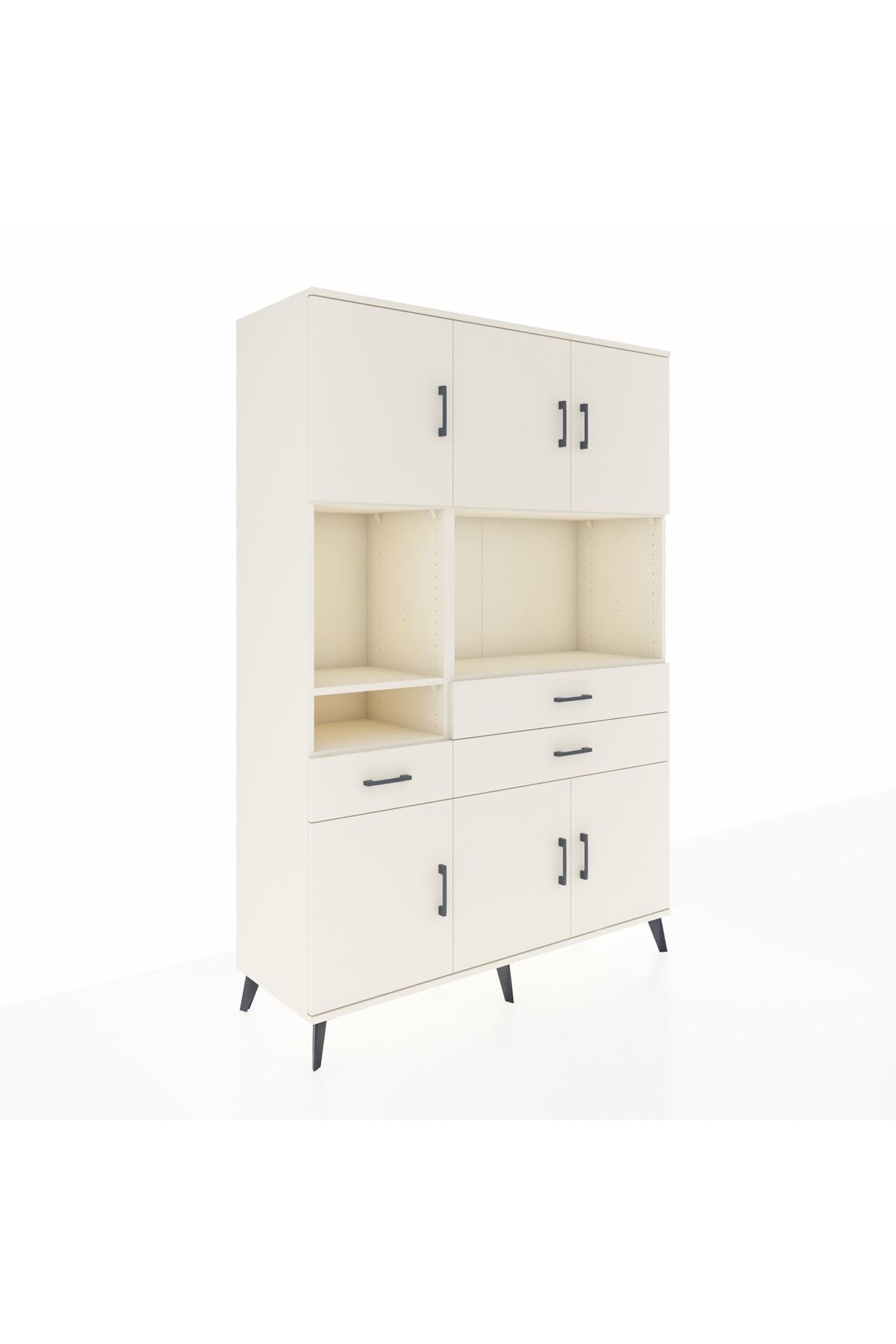 Hyperion Dolap 9 Raflı 3 Çekmeceli 6 Kapaklı 132x44x195 Aytaşı-Aytaşı/Aytaşı