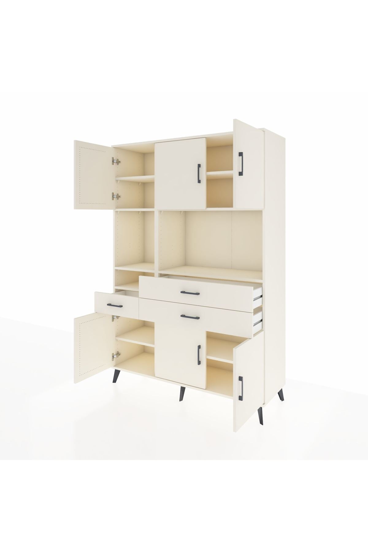 Hyperion Dolap 9 Raflı 3 Çekmeceli 6 Kapaklı 132x44x195 Aytaşı-Aytaşı/Aytaşı