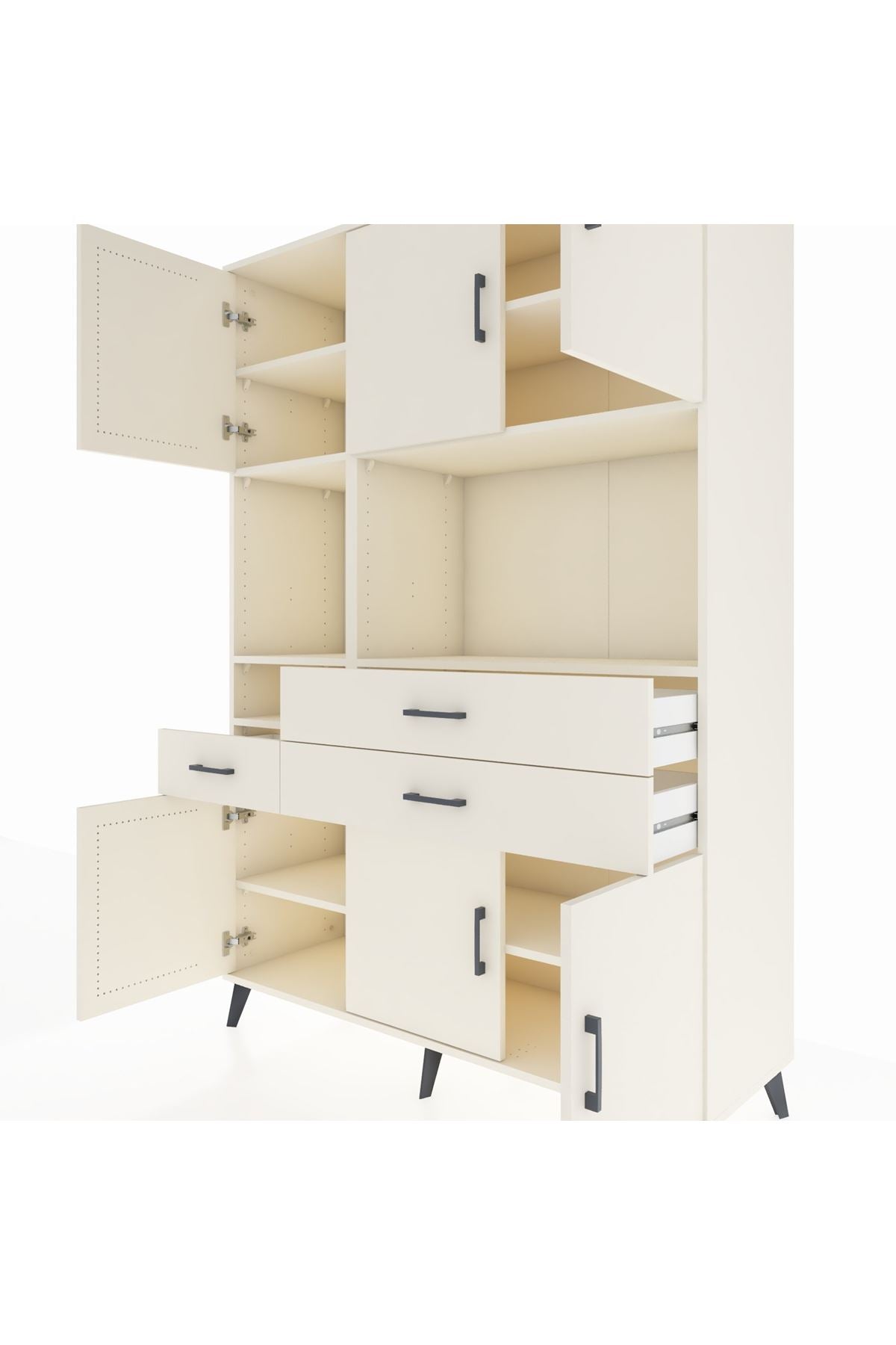 Hyperion Dolap 9 Raflı 3 Çekmeceli 6 Kapaklı 132x44x195 Aytaşı-Aytaşı/Aytaşı