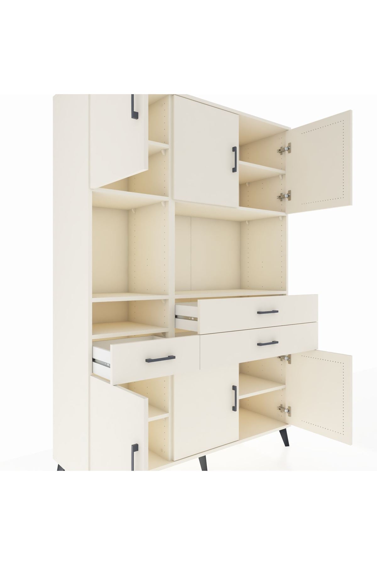 Hyperion Dolap 9 Raflı 3 Çekmeceli 6 Kapaklı 132x44x195 Aytaşı-Aytaşı/Aytaşı