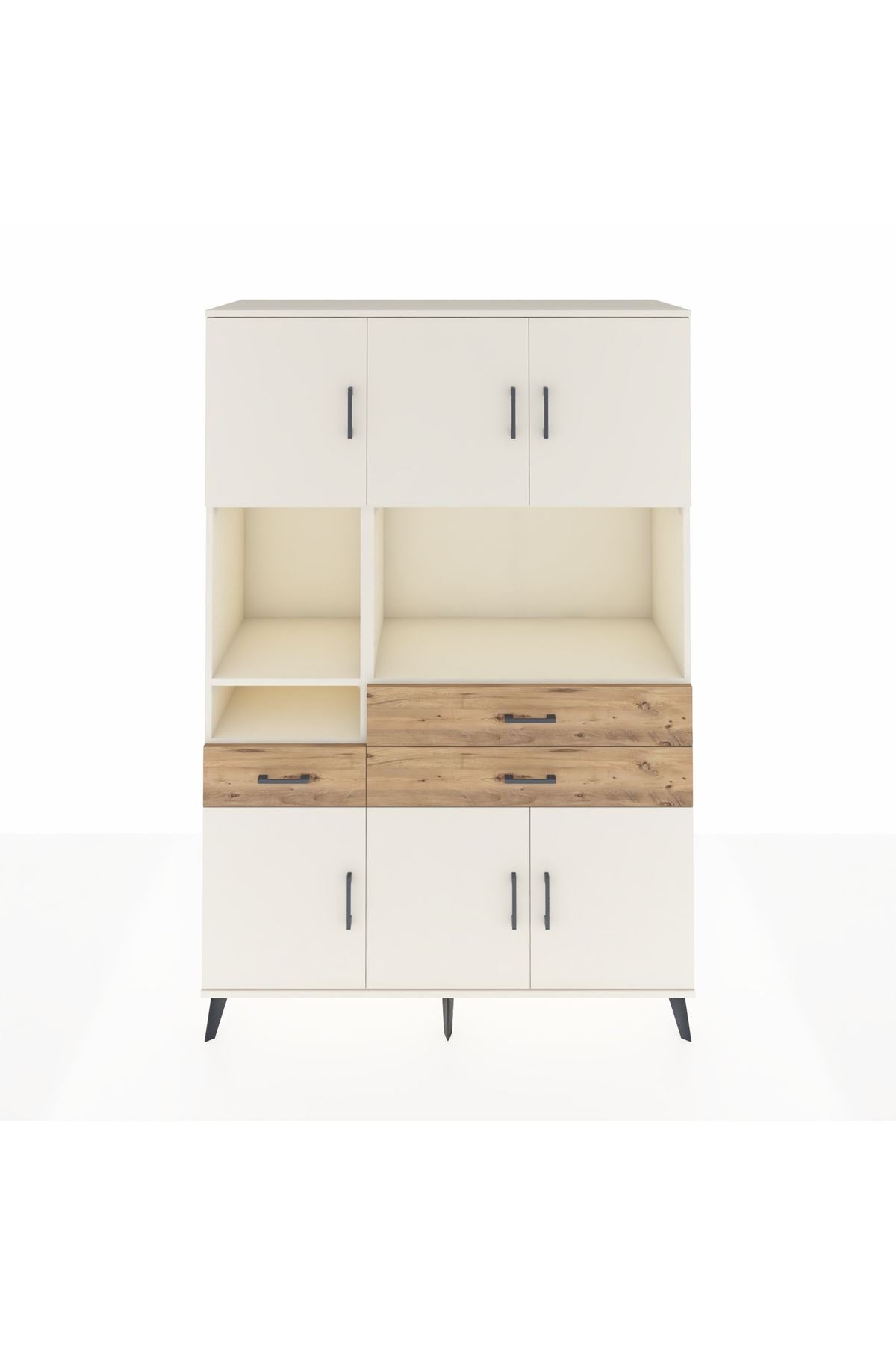 Hyperion Dolap 9 Raflı 3 Çekmeceli 6 Kapaklı 132x44x195 Aytaşı-Aytaşı/Çam