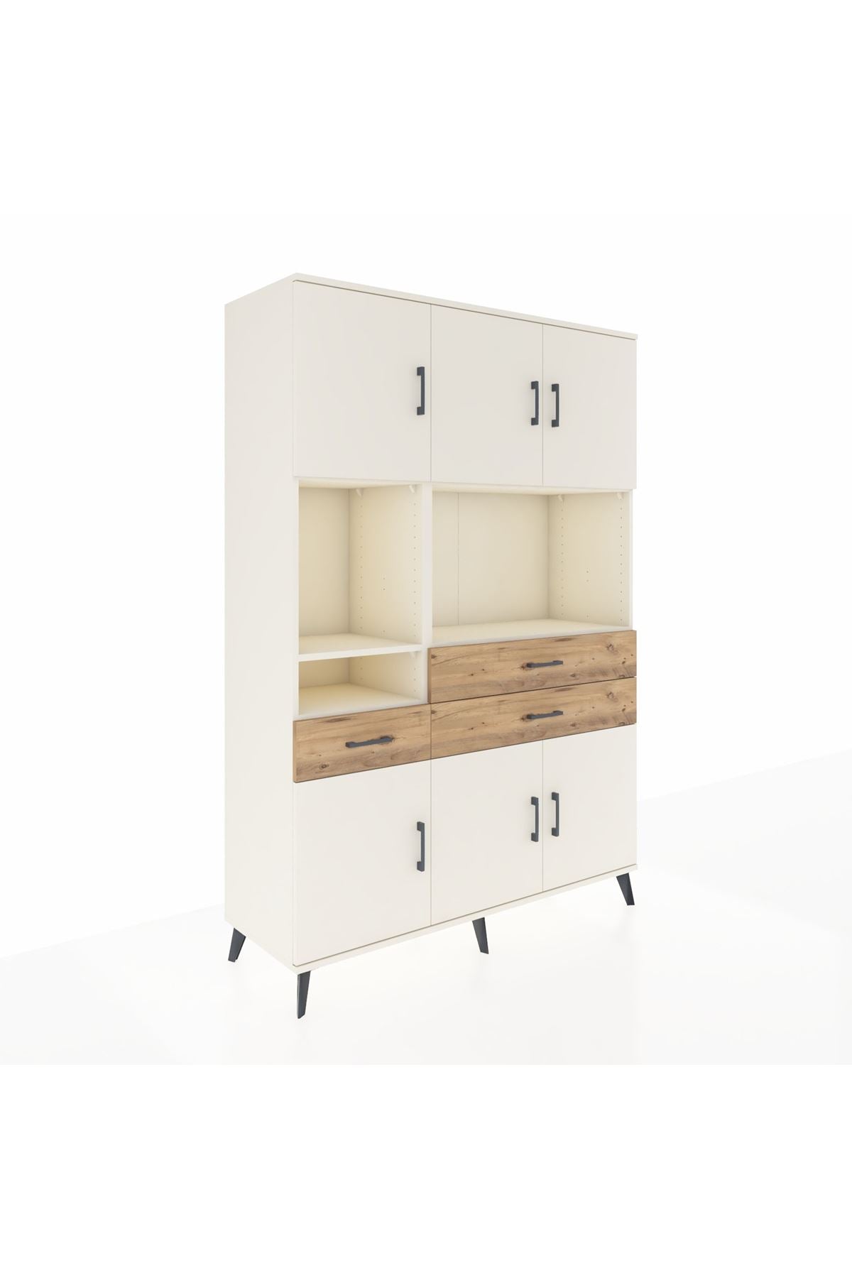 Hyperion Dolap 9 Raflı 3 Çekmeceli 6 Kapaklı 132x44x195 Aytaşı-Aytaşı/Çam