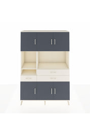 Hyperion Dolap 9 Raflı 3 Çekmeceli 6 Kapaklı 132x44x195 Aytaşı-Antrasit/Aytaşı