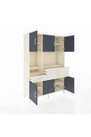 Hyperion Dolap 9 Raflı 3 Çekmeceli 6 Kapaklı 132x44x195 Aytaşı-Antrasit/Aytaşı