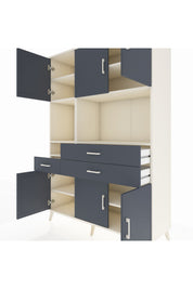 Hyperion Dolap 9 Raflı 3 Çekmeceli 6 Kapaklı 132x44x195 Aytaşı-Antrasit/Antrasit