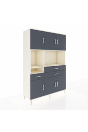 Hyperion Dolap 9 Raflı 3 Çekmeceli 6 Kapaklı 132x44x195 Aytaşı-Antrasit/Antrasit