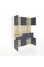 Hyperion Dolap 9 Raflı 3 Çekmeceli 6 Kapaklı 132x44x195 Aytaşı-Antrasit/Antrasit