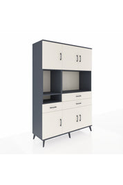 Hyperion Dolap 9 Raflı 3 Çekmeceli 6 Kapaklı 132x44x195 Antrasit-Aytaşı/Aytaşı