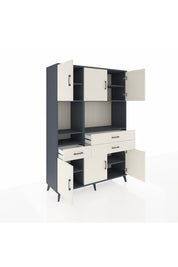 Hyperion Dolap 9 Raflı 3 Çekmeceli 6 Kapaklı 132x44x195 Antrasit-Aytaşı/Aytaşı