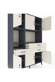 Hyperion Dolap 9 Raflı 3 Çekmeceli 6 Kapaklı 132x44x195 Antrasit-Aytaşı/Aytaşı