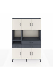 Hyperion Dolap 9 Raflı 3 Çekmeceli 6 Kapaklı 132x44x195 Antrasit-Aytaşı/Antrasit