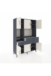 Hyperion Dolap 9 Raflı 3 Çekmeceli 6 Kapaklı 132x44x195 Antrasit-Aytaşı/Antrasit