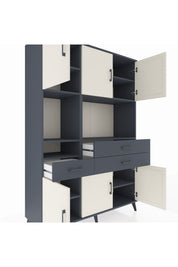 Hyperion Dolap 9 Raflı 3 Çekmeceli 6 Kapaklı 132x44x195 Antrasit-Aytaşı/Antrasit