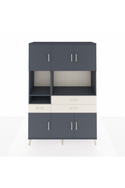 Hyperion Dolap 9 Raflı 3 Çekmeceli 6 Kapaklı 132x44x195 Antrasit-Antrasit/Aytaşı