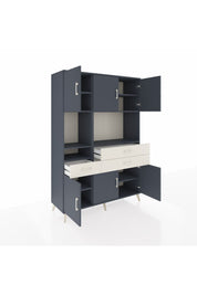 Hyperion Dolap 9 Raflı 3 Çekmeceli 6 Kapaklı 132x44x195 Antrasit-Antrasit/Aytaşı