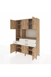Hyperion Dolap 9 Raflı 3 Çekmeceli 6 Kapaklı 132x44x195 Çam-Çam/Aytaşı