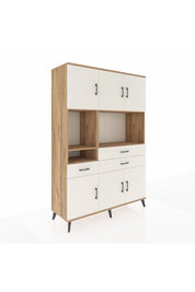 Hyperion Dolap 9 Raflı 3 Çekmeceli 6 Kapaklı 132x44x195 Çam-Aytaşı/Aytaşı