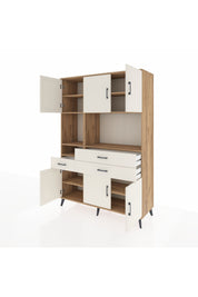 Hyperion Dolap 9 Raflı 3 Çekmeceli 6 Kapaklı 132x44x195 Çam-Aytaşı/Aytaşı