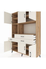 Hyperion Dolap 9 Raflı 3 Çekmeceli 6 Kapaklı 132x44x195 Çam-Aytaşı/Aytaşı