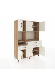 Hyperion Dolap 9 Raflı 3 Çekmeceli 6 Kapaklı 132x44x195 Çam-Aytaşı/Aytaşı