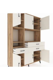 Hyperion Dolap 9 Raflı 3 Çekmeceli 6 Kapaklı 132x44x195 Çam-Aytaşı/Aytaşı